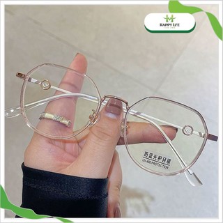 Mắt kính gọng tròn, kính chống tia uv chât liệu kim loại phong cách retro - Happy Life 4U