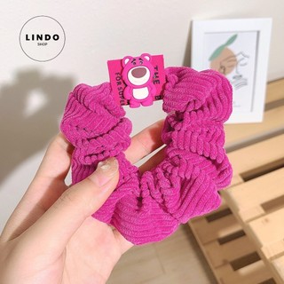 Dây Cột Tóc Gấu Dâu Hoạt Hình Xinh Xắn LINDO Bằng Cao Su Co Giãn Phong Cách Hàn Quốc Cho Nữ