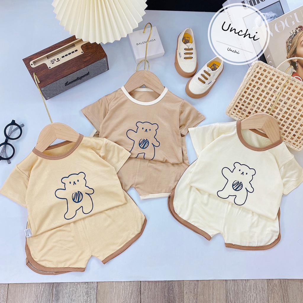 (MS305) Bộ cộc tay gấu thun lạnh siêu đáng yêu cho bé