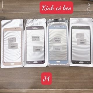 Kính samsung j4, kính ép màn hình có keo oca, kính ép liền keo sam sung j400