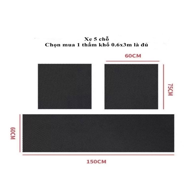 Thảm lót sàn cao su vân 3D màu trơn cho xe tải kích thước 1.5m x 60cm và 2m x 60cm