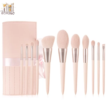 11 cọ trang điểm màu hồng, bộ cọ trang điểm, cọ kem nền, cọ phấn mắt, trang điểm mới, dụng cụ trang phù hợp