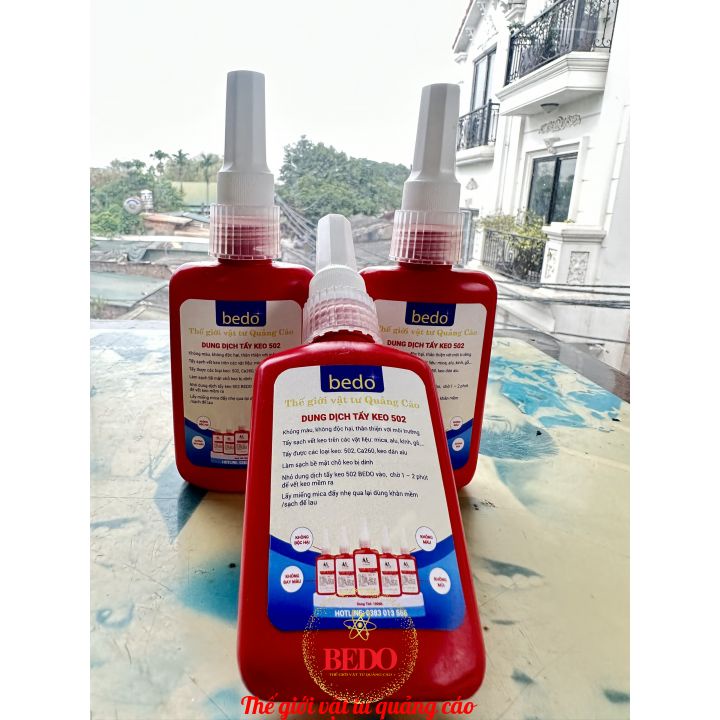Dung Dịch Tẩy Keo 502 BEDO Dạng Xịt Làm Sạch Keo 502 Trên Tay Vải Nhựa Kim Loại Không Hại Bề Mặt