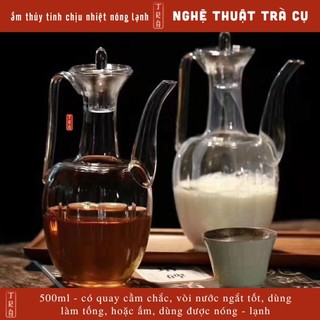 Ấm thủy tinh cao có nắp dung tích 500ml
