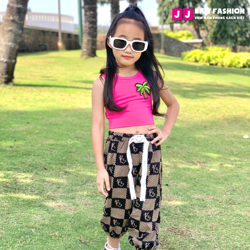 Quần Jogger Bé Gái Thun Dài Bo Ống – Phong Cách Hip Hop Năng Động | JJ Kids Fashion