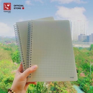 Sổ lò xo caro TUANVIET BOOKS bìa nhựa trắng mờ B5 - A5 chất lượng cao