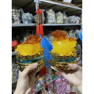 Cóc Thiềm Thừ / Tỳ hưu Ngọc Phong Thủy tài lộc Đế Kiếng Xoay Vật phẩm Trưng bày ban thờ thần tài