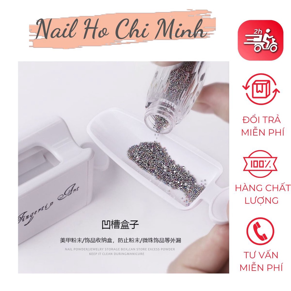 [HCM]Khay hứng đá rắc nail, bột, nhũ trang trí móng các loại - Khay đựng nhũ rắc tiện lợi, chuyên dụng cho dân làm móng