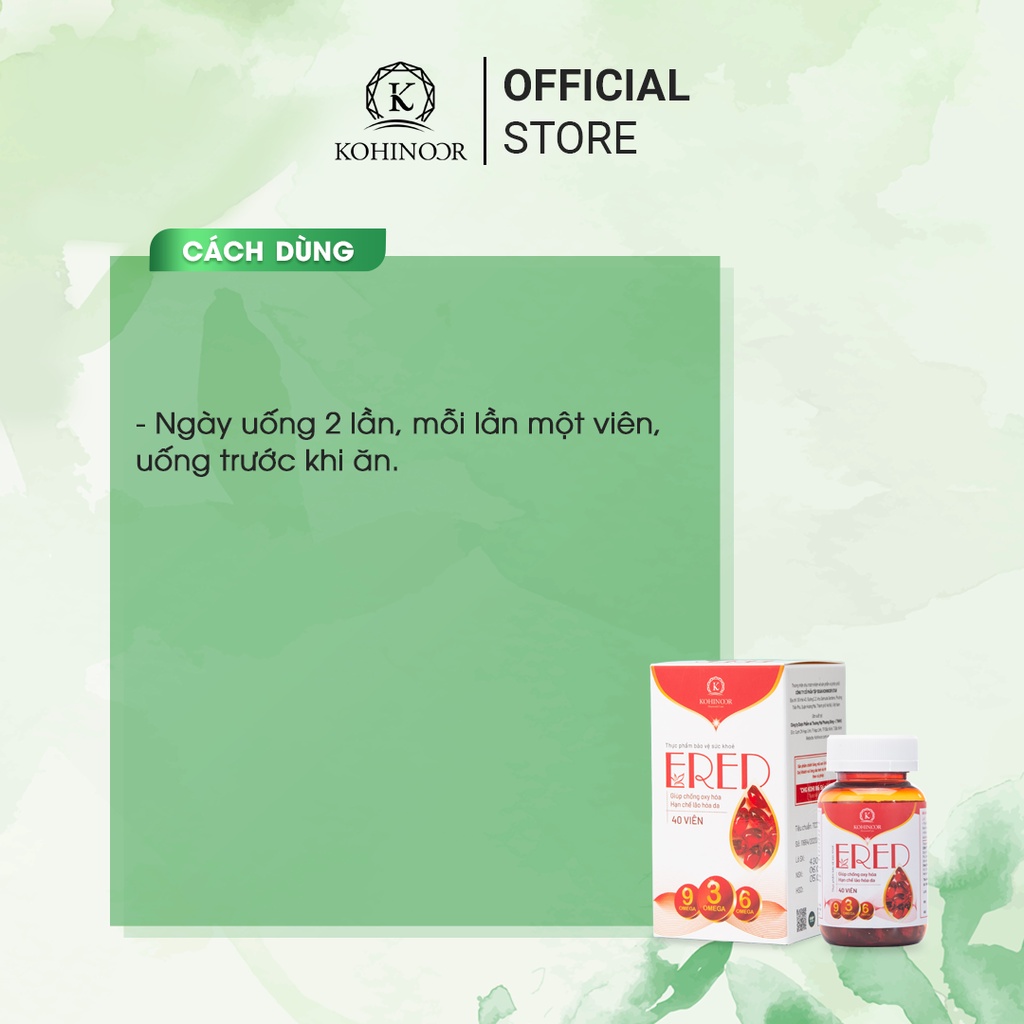 Ảnh Vitamin E đỏ ERED Kohinoor (40 viên) 3