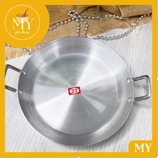 Chảo nhôm đáy bằng cao cấp size từ 16cm - 22cm chảo có tay cầm