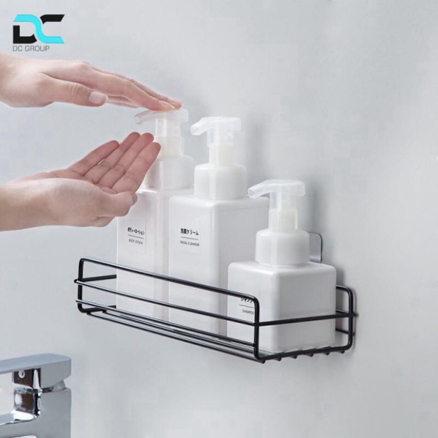 Kệ đa chức năng phòng tắm chữ nhật, đựng phụ gia gắn tường, đựng nhiều thứ đồ nhà nấu ăn không rỉ kèm tấm miếng dán siêu