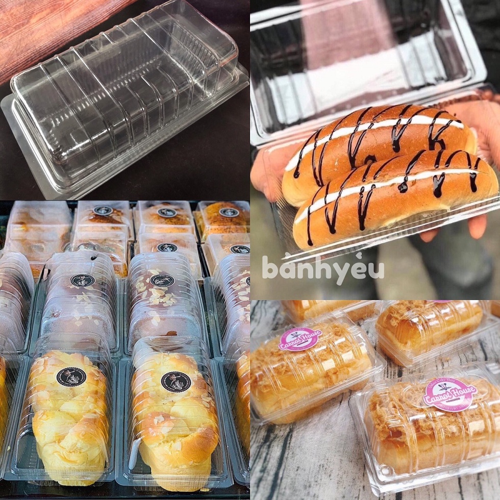 Hộp nhựa (H149, H07) đựng bánh mì chà bông, bánh mì hoa cúc (BGTC)