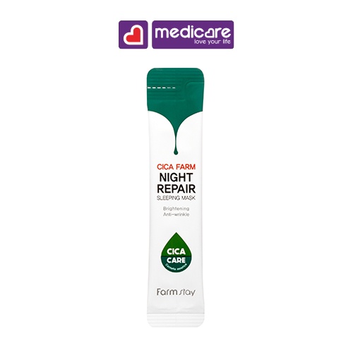 Mặt nạ ngủ FARMSTAY Cica Farm night repair sleeping mask phục hồi da gói 4ml