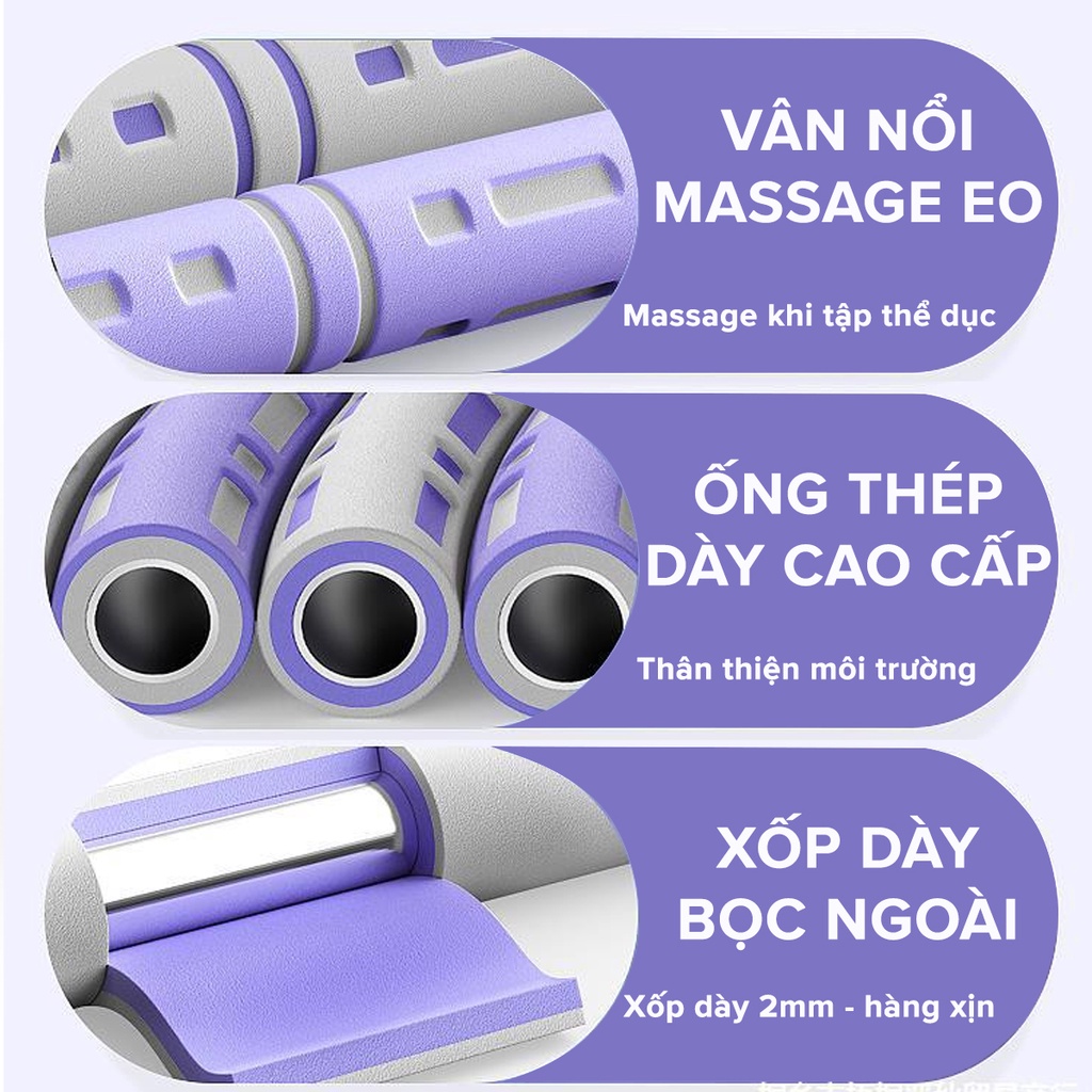 Ảnh Vòng Lắc Eo Giảm Mỡ Bụng Lõi Thép Không Gỉ Tập Bụng Thon Massage Giảm Mỡ Bằng Ống Thép Không Gỉ Hãng Amalife 4