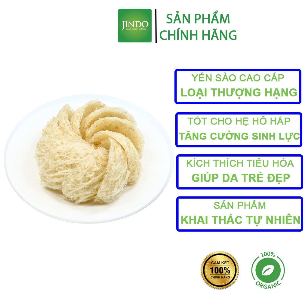 Yến sào Khánh Hòa cao cấp Đệ Nhất Yến JINDO 10g 1 tổ yến sợi ngắn tác dụng bồi bổ, tốt cho sức khỏe