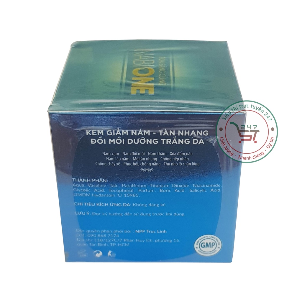 Kem Nám Tàn nhang Dưỡng trắng da mờ Nhăn Đồi mồi chống Lão hóa Dâu Tây Sữa Ong Chúa Nabi One 10in1 20g (Bạc-xd)