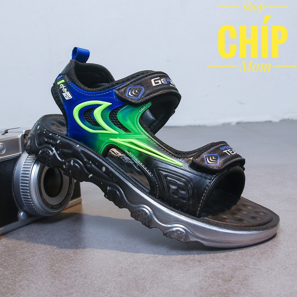 sandal bé trai dép quai hậu cho bé kiểu dáng thể thao khâu đế nkee bền đẹp đế chống trượt QCCC quai dán D15 Y15