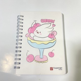 Sổ lò xo kẻ ngang 200 trang A6 TUANVIET BOOKS Bìa Nhựa Hoạt Hình Dễ Thương
