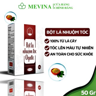Bột Lá Nhuộm Tóc Nâu Đỏ Ogatic 50G, Phủ Bạc ,Thuốc Nhuộm Tóc Từ Thảo Dược, Không Gây Kích Ứng Da