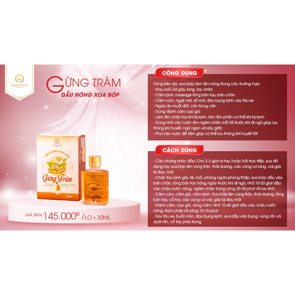 Ảnh Dầu nóng xoa bóp gừng tràm Kohinoor 30ml 2