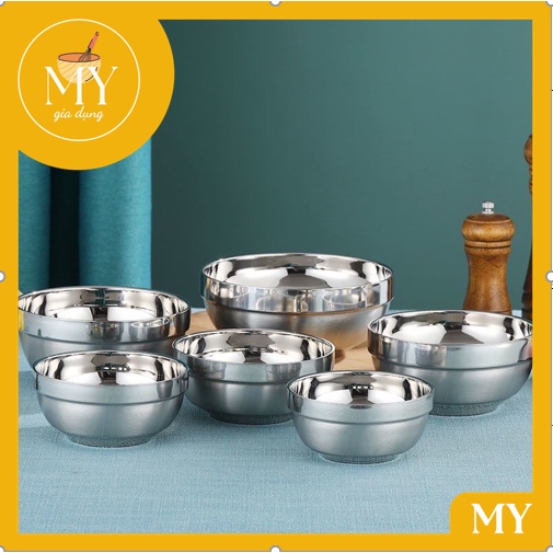 Tô - Chén Cách Nhiệt Inox 2 Lớp chống nóng CHERRY Cao Cấp  HÀN QUỐC