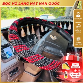 Bao tay vô lăng, bọc tay nắm xe ô tô, xe tải bằng Hạt cườm Hàn quốc chống mồ hôi tay