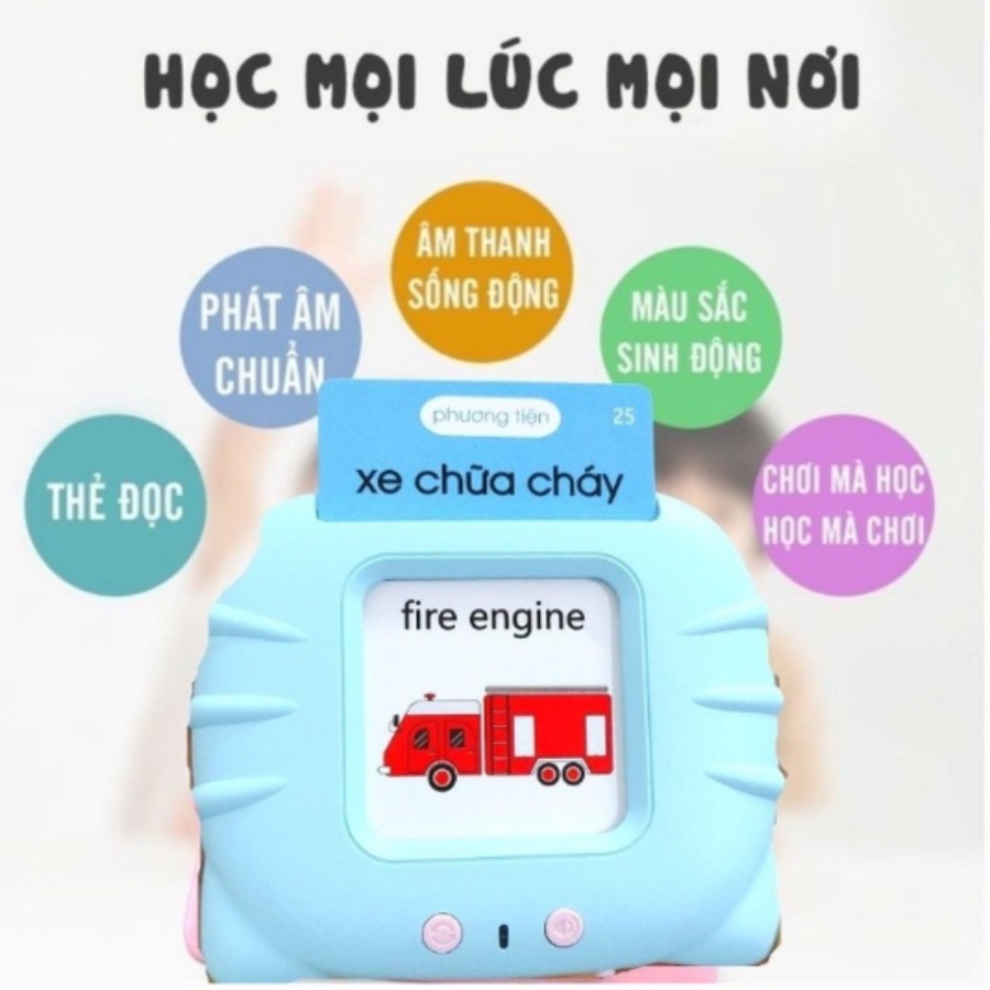 Ảnh Máy Đọc Thẻ Chính Hãng Flashcard Anh-Việt 3 Chế Độ Đọc: Song Ngữ Anh-Việt, Tiếng Việt, Tiếng Anh Kèm Phát Nhạc 3