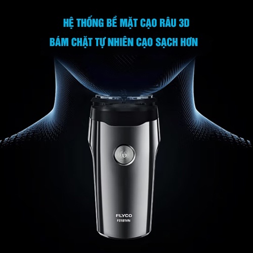 Ảnh Máy Cạo Râu Mini Flyco FS181VN 2 Lưỡi Kép Thân Máy Kháng Nước - Hàng Chính Hãng 4