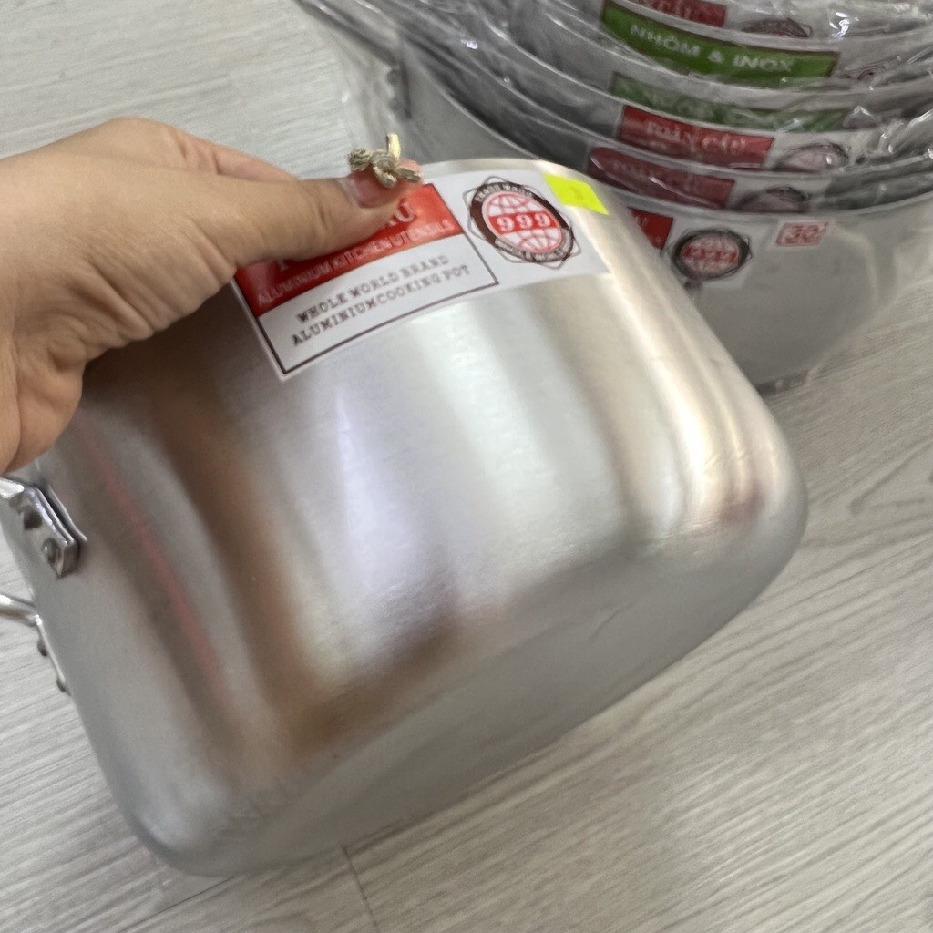 Nồi nhôm xi Cao CấpToàn Cầu, Thúy An kèm nắp  nhiều size dể sử dụng