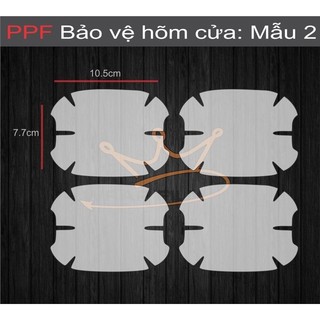 Các mẫu PPF TPU bảo vệ hõm cửa ô tô(Sét 4 miếng dán hõm cửa)