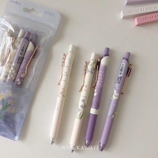 Set bút gel bấm mực đen các loại Umei, Mura siêu cute