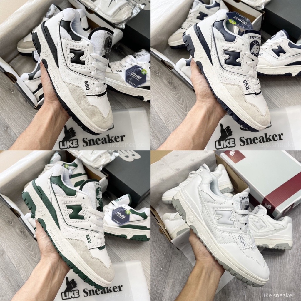 Giày Thể Thao NB 550, New Balance 550 'White Green, White Black' , NB ...