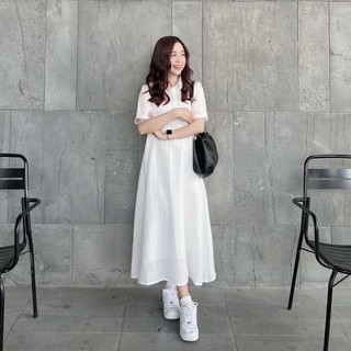 Váy Polo Nữ Dáng Dài Cổ Đức Kèm Váy 2 Dây Lụa, Đầm Maxi Dáng Suông Có Ảnh Thật