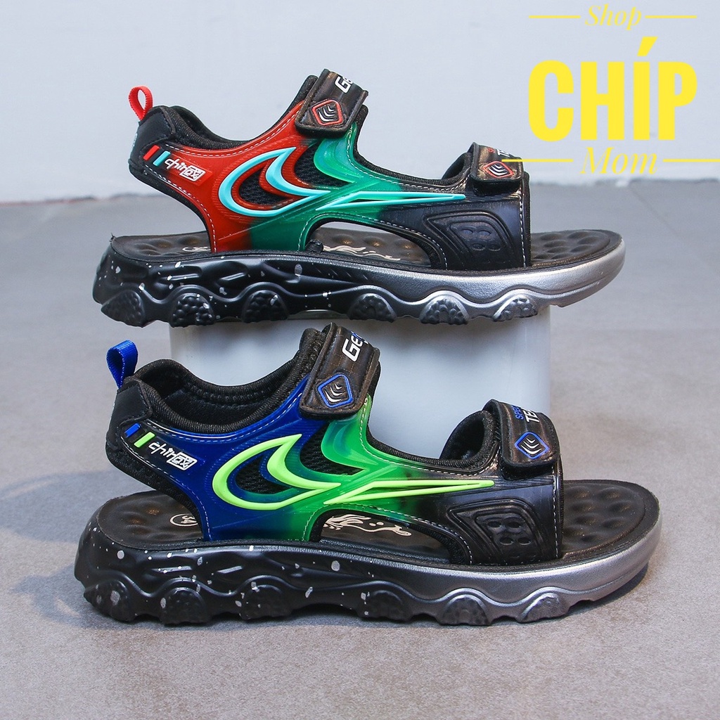 sandal bé trai dép quai hậu cho bé kiểu dáng thể thao khâu đế nkee bền đẹp đế chống trượt QCCC quai dán D15 Y15