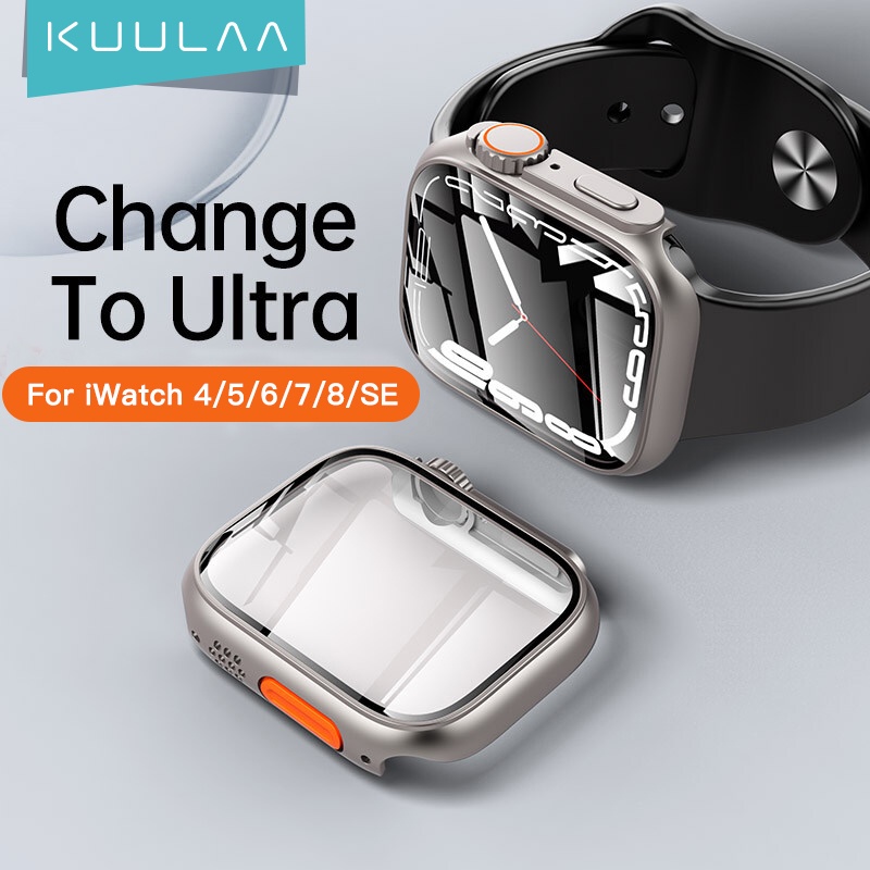 Ốp bảo vệ màn hình đồng hồ KUULAA bằng PC cứng thích hợp cho Apple Watch Series 8 7 4 / 5 / 6 / se 45mm 44mm