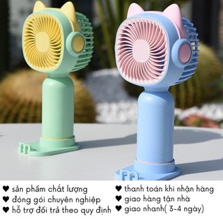 Quạt Để Bàn Mini Cầm Tay Điện Gấp Gọn Sạc Tai Thỏ Timo DDQ04