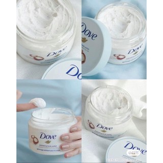 Tẩy Da Chết Dove Exfoliating Body Polish Đức Mỹ 225ml Dưỡng Da Trắng Mịn Màng Macca & Lựu