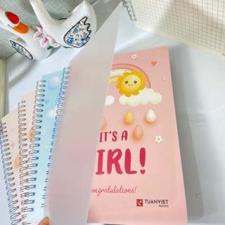 Sổ lò xo kẻ ngang 200 trang A5 TUANVIET BOOKS Bìa Nhựa Chủ đè Boy & Girl