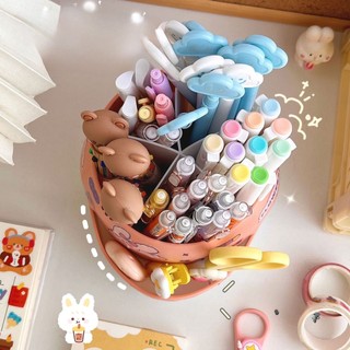 Hộp Đựng Bút Cute Trong Suốt Để Bàn Nhiều Ngăn Đa Năng Học Sinh Timo DDT27