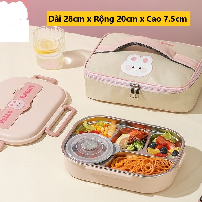 Hộp cơm giữ nhiệt Hello Rabbit đựng cơm văn phòng, hộp đựng cơm trưa ...