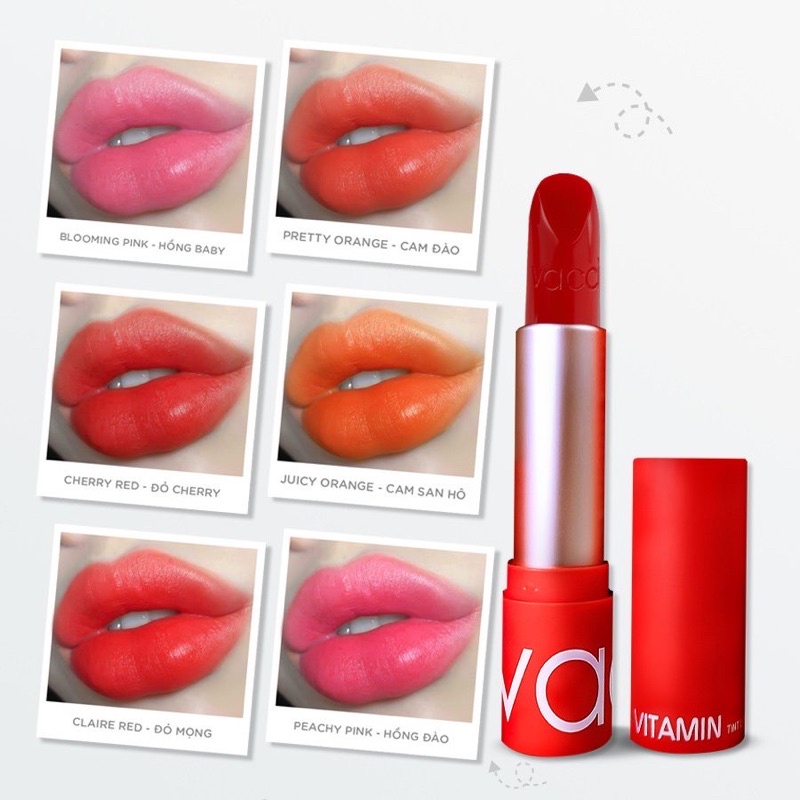 Son dưỡng môi có màu lâu trôi Vacci Vitamin Tint Lipstick | Shopee Việt Nam