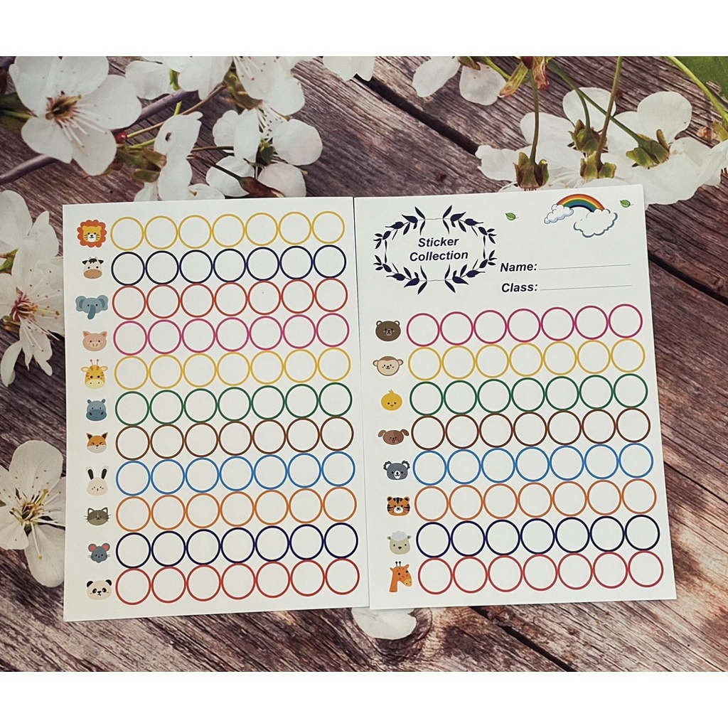 Bảng dán sticker khen thưởng học sinh in 2 mặt, giấy dầy_ giáo cụ dạy ...