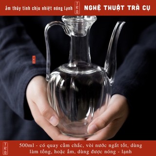 Ấm thủy tinh cao có nắp dung tích 500ml