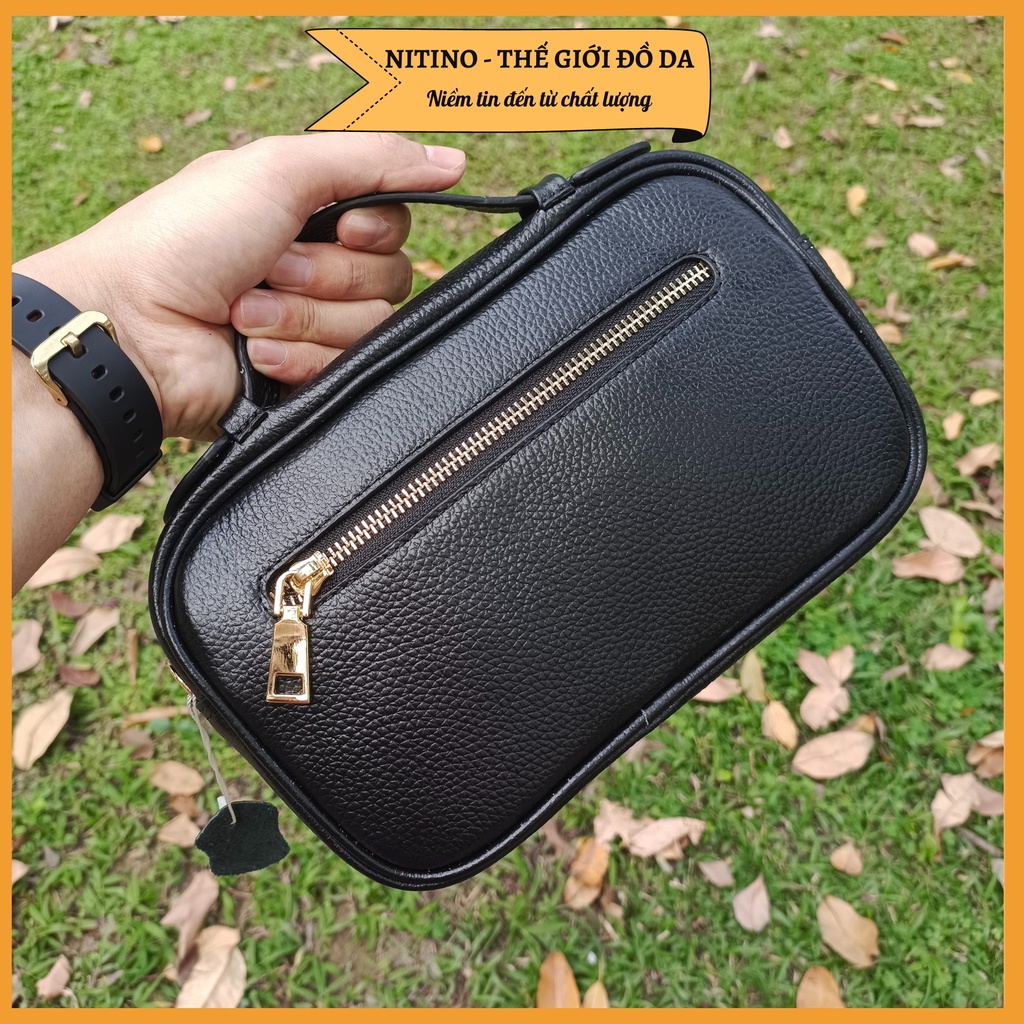 Túi Clutch Nam Cầm Tay Hàng Hiệu Da Bò Dập Vân Cá Sấu VD039 - ThienAnStore