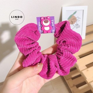 Dây Cột Tóc Gấu Dâu Hoạt Hình Xinh Xắn LINDO Bằng Cao Su Co Giãn Phong Cách Hàn Quốc Cho Nữ