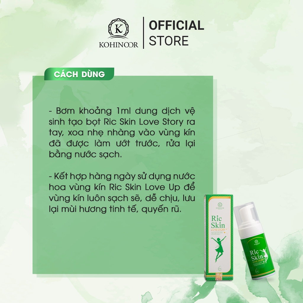 Ảnh Dung dịch vệ sinh phụ nữ RIC SKIN LOVE STORY Kohinoor 100g 2