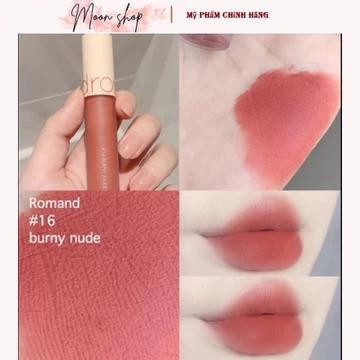 Son Kem Zero 16 Hồng Đất Nude, Son Kem Lì Zero Velvet Tint Màu 16 Burny Nude: Hồng Đất Nude