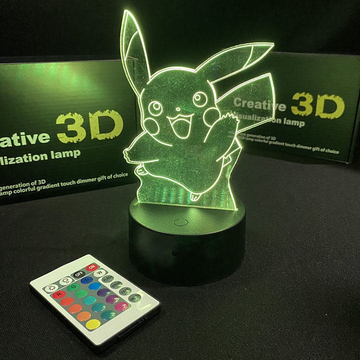 Đèn led 3d Pikachu 16 màu có điều khiển tuỳ chỉnh màu | Shopee Việt Nam