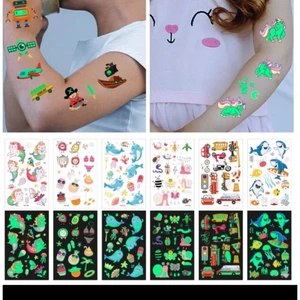 3 Tấm Hình Xăm Dạ Quang Phát Sáng Trong Đêm/ Hình Xăm Cute Có Nhũ Nhiều Chủ Đề Dễ Thương Cho Bé