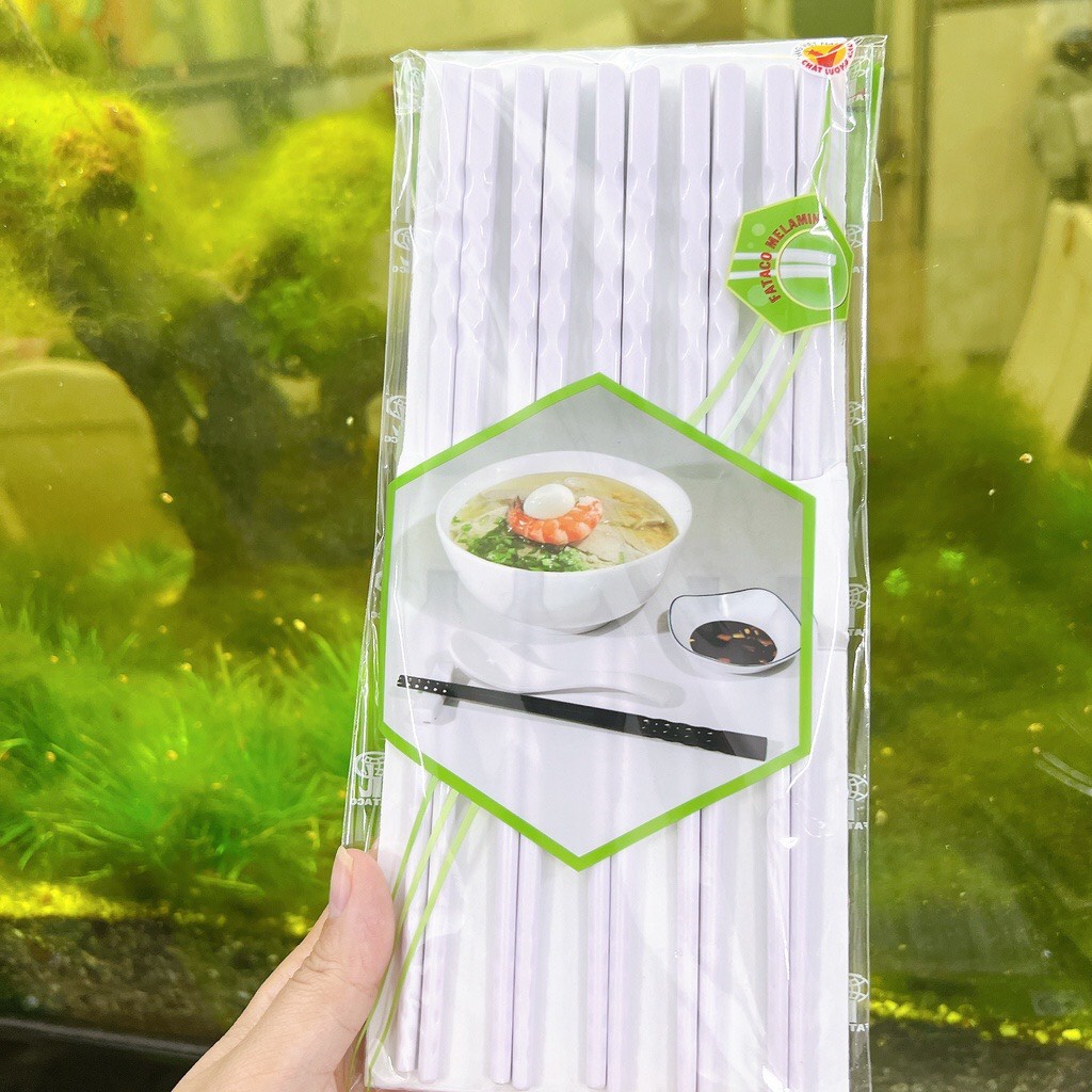 Đũa nhựa xoắn Melamine thương hiệu Fataco cao cấp màu trắng -- màu đen